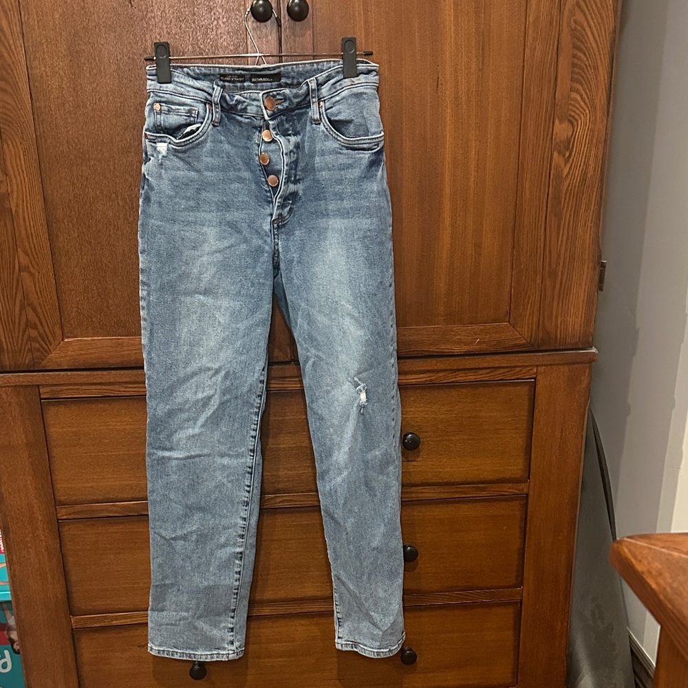 See Thru Soul High Rise Blue Jeans